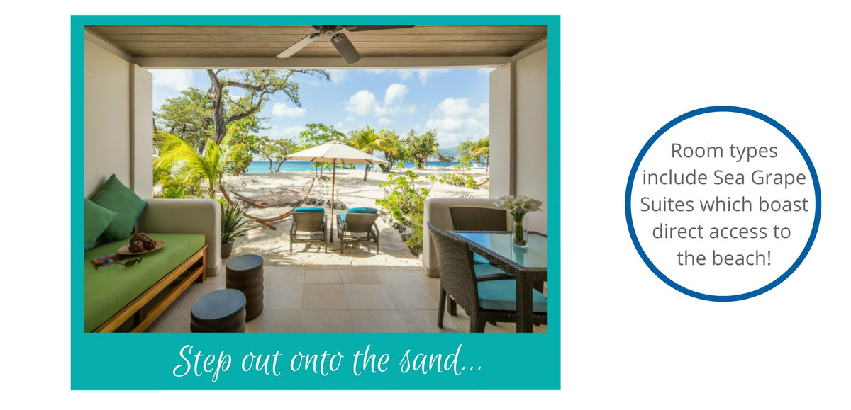 Step out onto the sand at Spice Island Beach Resort- room types include Sea Grape Suites which offer direct access to the beach!