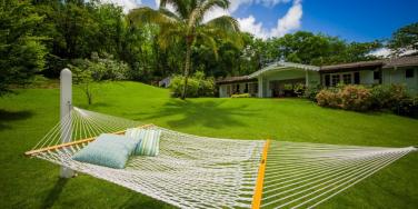 HAmmock in gardens at East Winds, St Lucia
