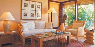 Luxury Pavilion Living Area at The Oberoi Beach Resort, Mauritius