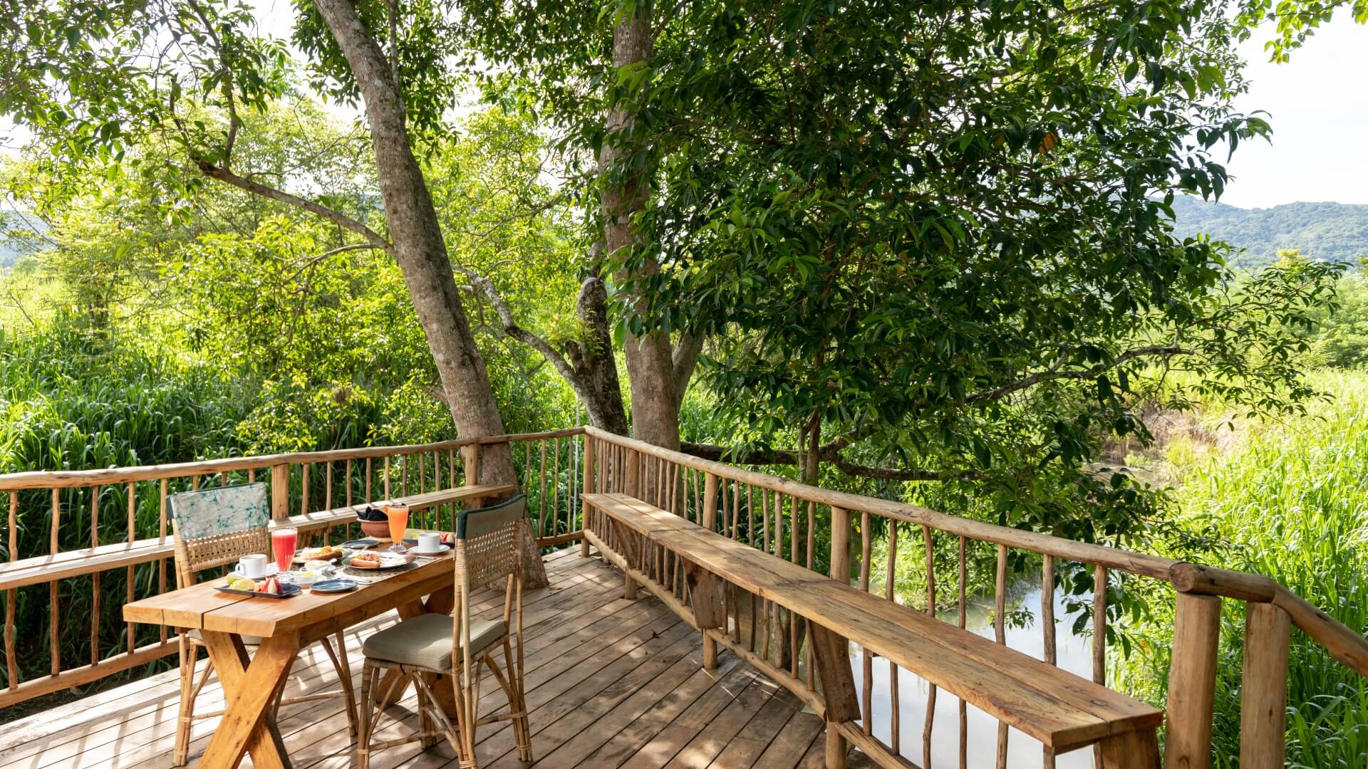 Riverside dining at Wild Glamping Gal Oya