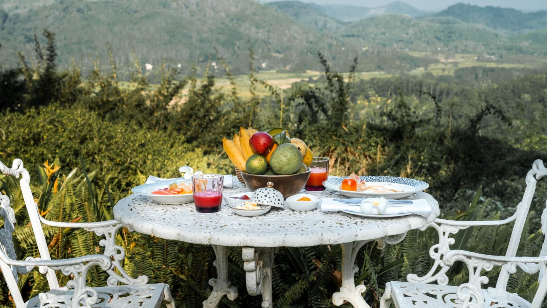 Garden dining at Glenross Living